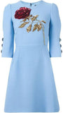Dress with Embroidered Paillettes Rose, Blue