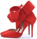 Suede Ribbon Bow Pumps - ( Variety of Colors to choose from ) - DESIGNER INSPIRED FASHIONS