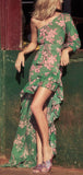 Jules One-Shoulder Floral-Print Chiffon Dress | DESIGNER INSPIRED FASHIONS