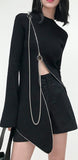 Asymmetric Zip-Embellished Sweater