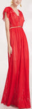 Red Lace Flutter Gown