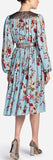 Dog & Rose Print Crepe De Chine Dress