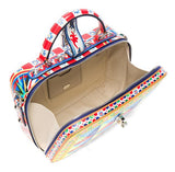 Printed Textured-Leather Shoulder Bag