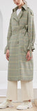 Belted Plaid Trench Coat