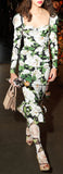 Ruched Floral-Print Stretch-Crepe Midi Dress | DESIGNER INSPIRED FASHIONS