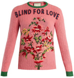 Floral-Embroidered Ribbed-Knit 'Blind for Love' Sweater