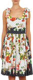 Floral & Polka Dot Printed Poplin Dress - DESIGNER INSPIRED FASHIONS