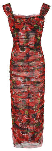 Floral Tulle Midi Dress
