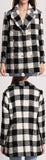 Black & White Check Cashmere & Wool Blend Coat