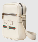 Print Messenger Bag, White