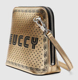Guccy Mini Shoulder Bag - White, Black, Gold