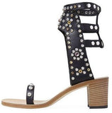 'Carol' Studded Sandals in Black or White - DESIGNER INSPIRED FASHIONS
