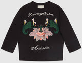 'L'aveugle par amour' Print Sweatshirt in Black - DESIGNER INSPIRED FASHIONS