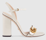 Leather Double G Sandals - Black, Burgundy, White, Brown