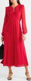Ruffled Georgette Midi Dress
