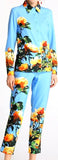 Floral Print Blue Shirt and Trouser Set