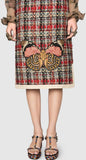 Multicolor Tweed Embroidered Skirt