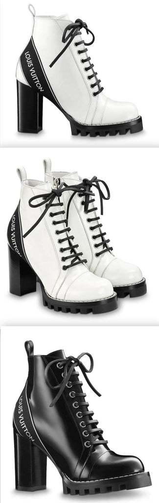 'Star Trail' Logo Ankle Boots - White or Black