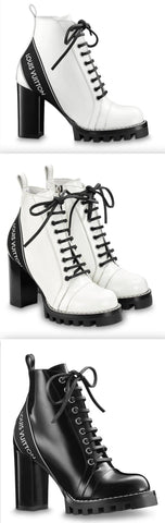 'Star Trail' Logo Ankle Boots - White or Black