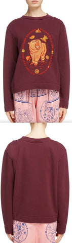 Oslavi Embroidered Bear Sweatshirt