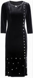Embellished Black Velvet Dress