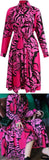 Long Tiger-Printed Chiffon Dress
