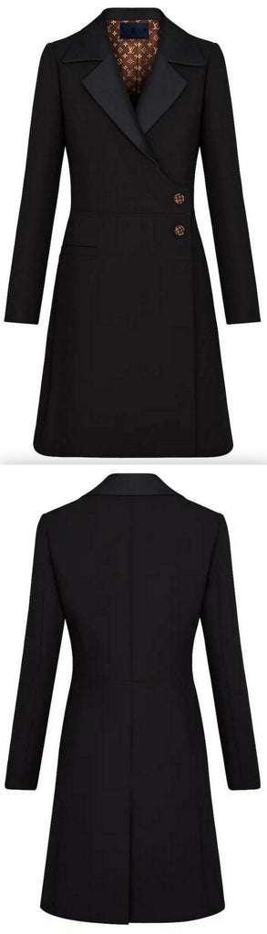 Knee-Length Wrap Coat | DESIGNER INSPIRED FASHIONS