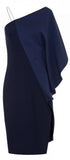 Draped One-Shoulder Cocktail Dress