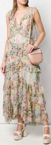 Floral Print Ruffle Dress | DESIGNER INSPIRED FASHIONS