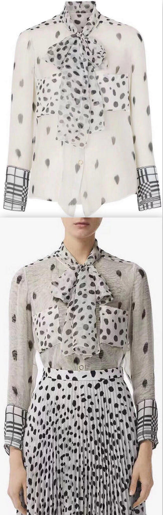 Dalmatian Print Silk Blouse | DESIGNER INSPIRED FASHIONS