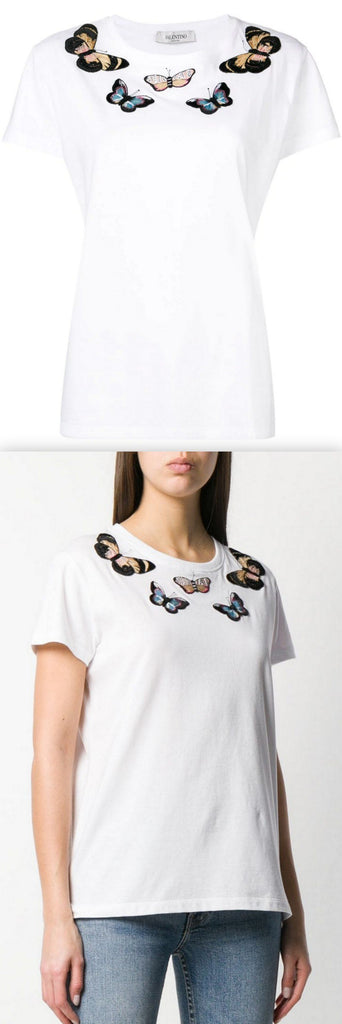 Embroidered Butterflies T-Shirt | DESIGNER INSPIRED FASHIONS
