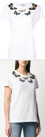 Embroidered Butterflies T-Shirt | DESIGNER INSPIRED FASHIONS