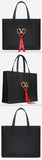 Large Vring Shopping Tote, Black