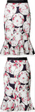 China Dish Print Flared-Hem Skirt