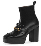 Novel Platform Kiltie Ankle Boot