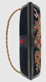 Ophidia Embroidered Suede Shoulder Bag