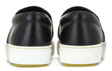 Embellished Leather Slip-on Sneakers in Black - DESIGNER INSPIRED FASHIONS