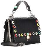 'Kan I' Studded Leather Scalloped Shoulder Bag, Black