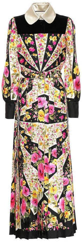 Floral Print Long-Sleeve Midi Dress