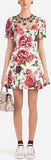 Peony Print Brocade Dress