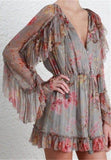 'Mercer' Floating Ruffled Floral-Print Silk Georgette Playsuit