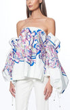 Off-Shoulder Blouson Sleeve Top