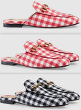 Princetown Check Fabric Slipper
