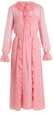 Ruffled-Trimmed Long-Sleeved Dress