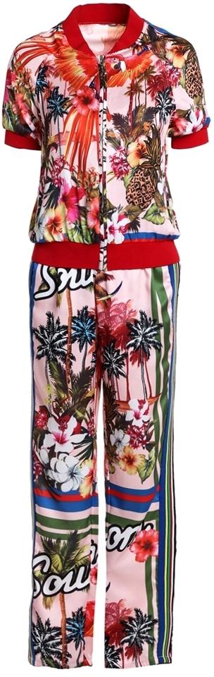 Tropical Printed Short-Sleeve Top & Pant Set