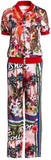 Tropical Printed Short-Sleeve Top & Pant Set