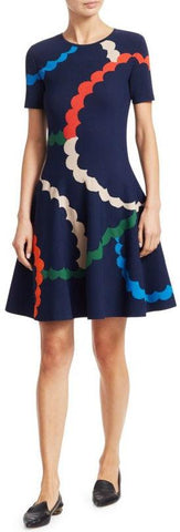 Scallop Print Knit Dress
