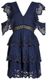 Pleated Dress with Embroidery