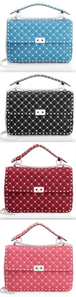 Large Free Rockstud Shoulder Bag - Blue, Black, Red, Pink
