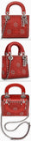 Mini Lady Dior Bag in Red Calfskin Leather